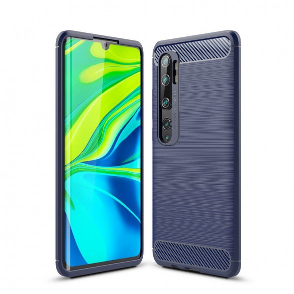 Чехол Carbon Fibre для Xiaomi Mi Note 10, Mi Note 10 Pro, Mi CC9 Pro (темно-синий)