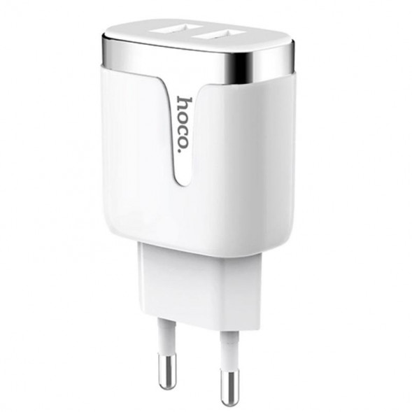 Зарядка HOCO C64A 2 USB выхода (2100mAh 5V) (белый)