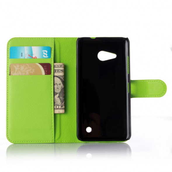 Чехол книжка с визитницей для Microsoft Lumia 550 (Зеленый)