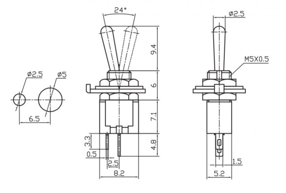 SMTS-101 on-off Тумблер переключатель
