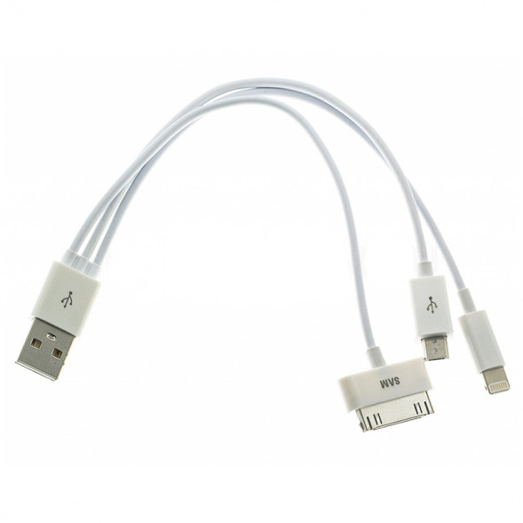 Дата-кабель USB универсальный 4 в 1 (MicroUSB, 4G, 5G, P1000) 0,3 м.