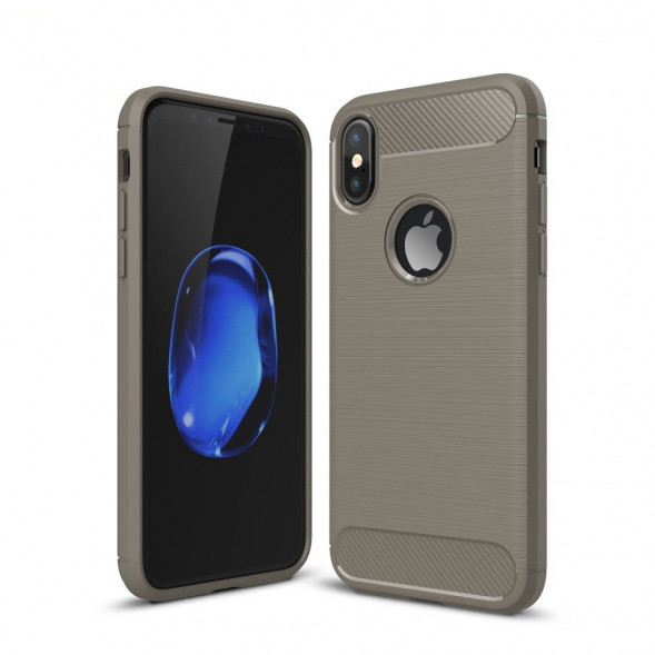 Чехол Carbon Fibre для iPhone X (серый)