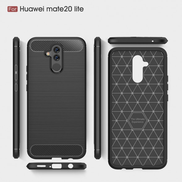 Чехол Carbon Fibre для Huawei Mate 20 Lite (черный)