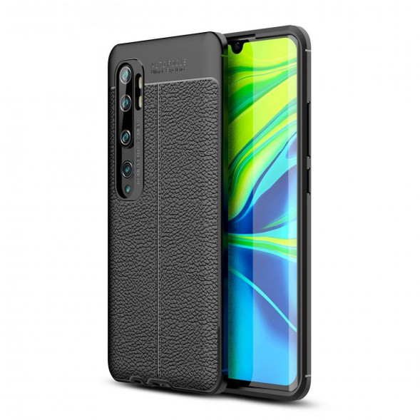 Чехол Litchi Grain для Xiaomi Mi Note 10, Mi Note 10 Pro, Mi CC9 Pro (черный)
