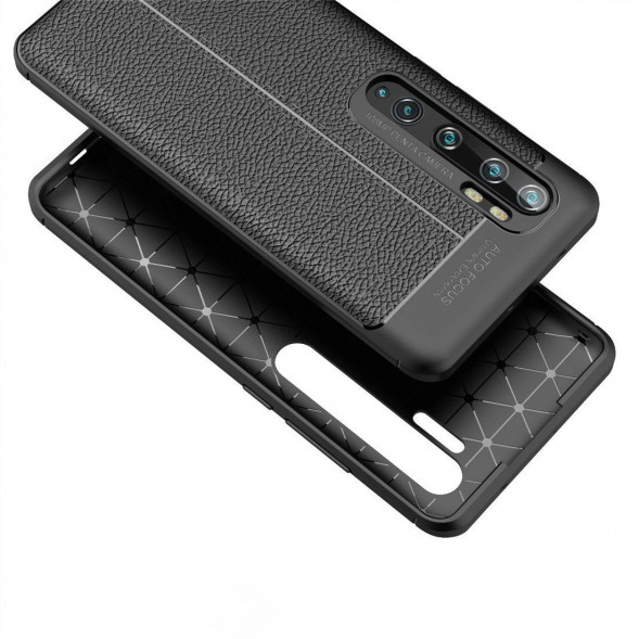 Чехол Litchi Grain для Xiaomi Mi Note 10, Mi Note 10 Pro, Mi CC9 Pro (черный)