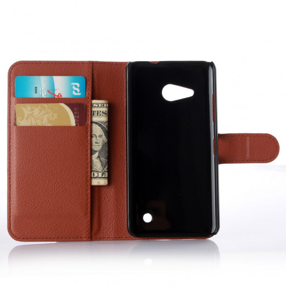 Чехол книжка с визитницей для Microsoft Lumia 550 (Коричневый)