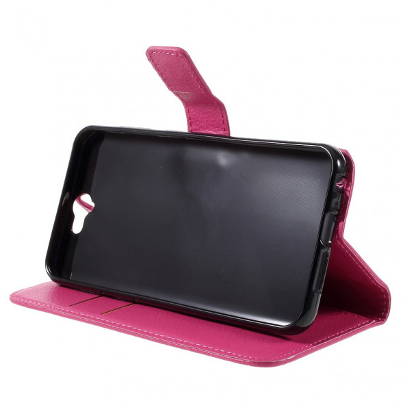 Чехол книжка с визитницей для HTC One A9 (Малиновый)