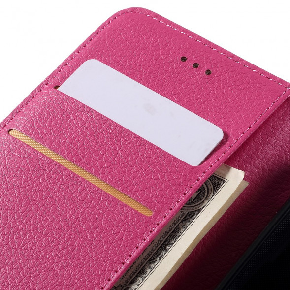 Чехол книжка с визитницей для HTC One A9 (Малиновый)
