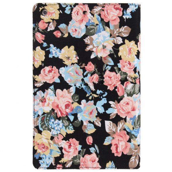 Чехол книжка с цветами для iPad Air (Черный)