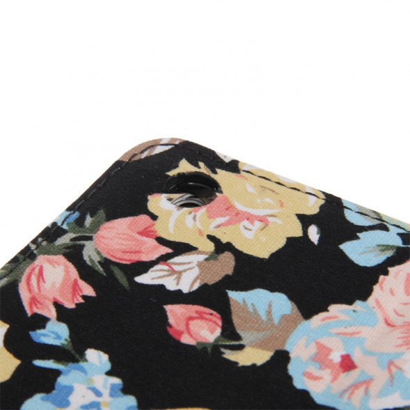 Чехол книжка с цветами для iPad Air (Черный)