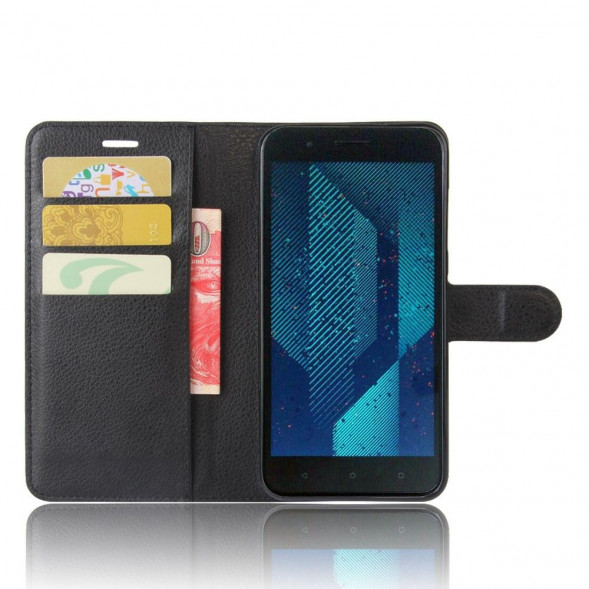 Чехол книжка с визитницей для HTC One X10 (черный)
