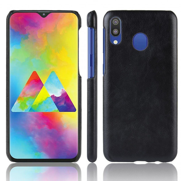 Кожаный чехол Litchi Texture для Samsung Galaxy M20 (черный)