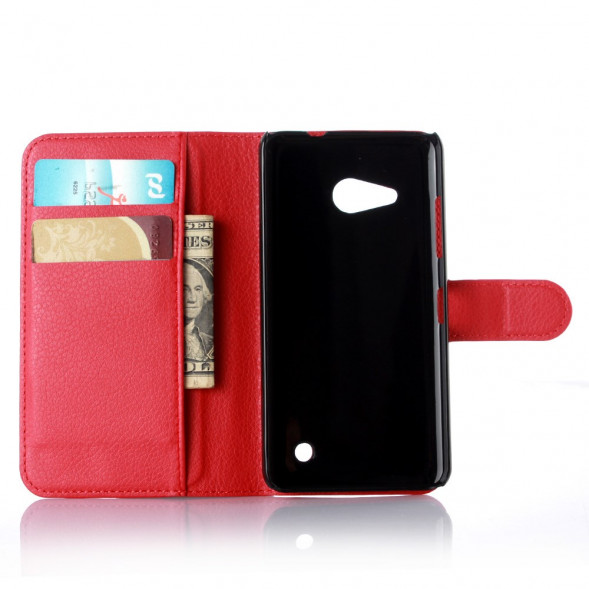 Чехол книжка с визитницей для Microsoft Lumia 550 (Красный)