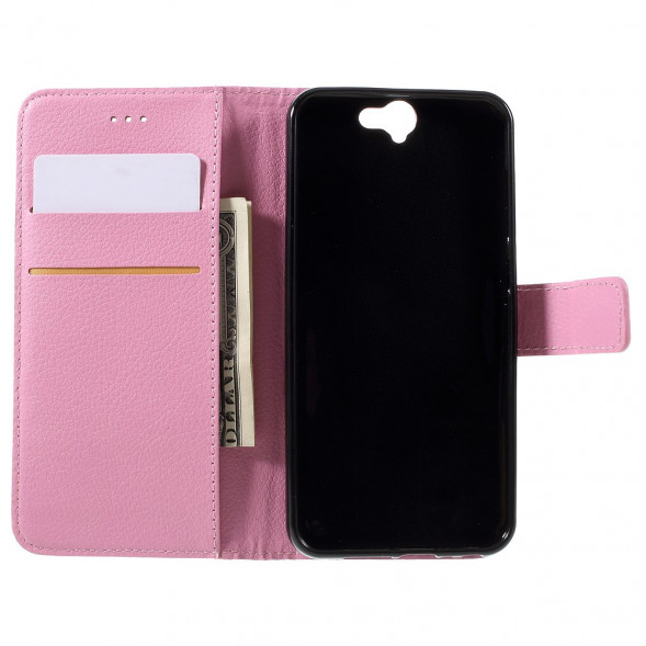 Чехол книжка с визитницей для HTC One A9 (Розовый)