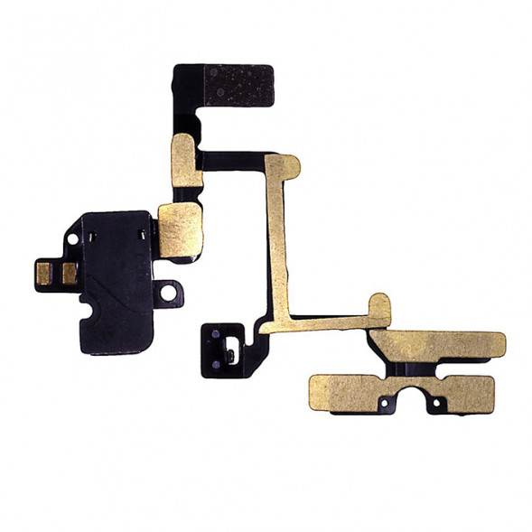 Шлейф с аудио разъемом и кнопками громкости для Apple iPhone 4 (Черный)