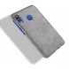 Кожаный чехол Litchi Texture для Samsung Galaxy M20 (серый)