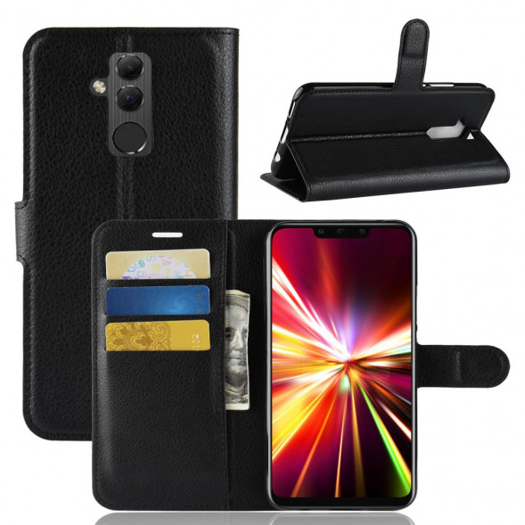 Чехол книжка для Huawei Mate 20 Lite с визитницей (черный)