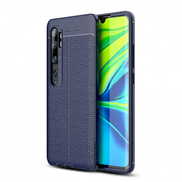 Чехол Litchi Grain для Xiaomi Mi Note 10, Mi Note 10 Pro, Mi CC9 Pro (темно-синий)