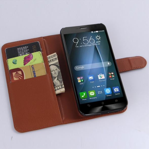 Чехол книжка для Asus Zenfone 2 ZE500CL (коричневый)