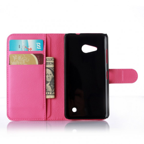 Чехол книжка с визитницей для Microsoft Lumia 550 (Малиновый)