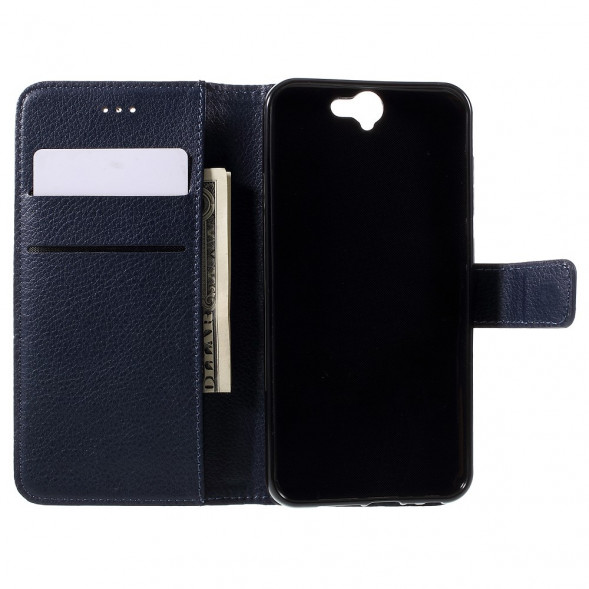 Чехол книжка с визитницей для HTC One A9 (Темно-синий)