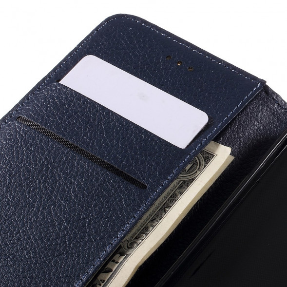 Чехол книжка с визитницей для HTC One A9 (Темно-синий)