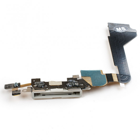 Шлейф с разъёмом зарядки и микрофоном для Apple iPhone 4 (Белый)