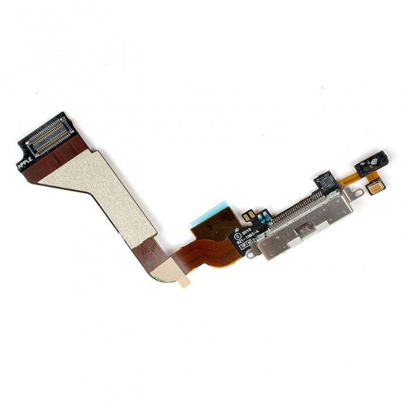 Шлейф с разъёмом зарядки и микрофоном для Apple iPhone 4 (Белый)