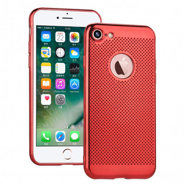 Перфорированный чехол на iPhone 7, iPhone 8 (красный)