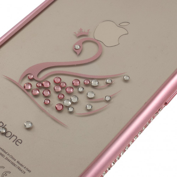 Чехол бампер Shengo со стразами для iPhone 8 / 7 (лебедь/розовое золото)
