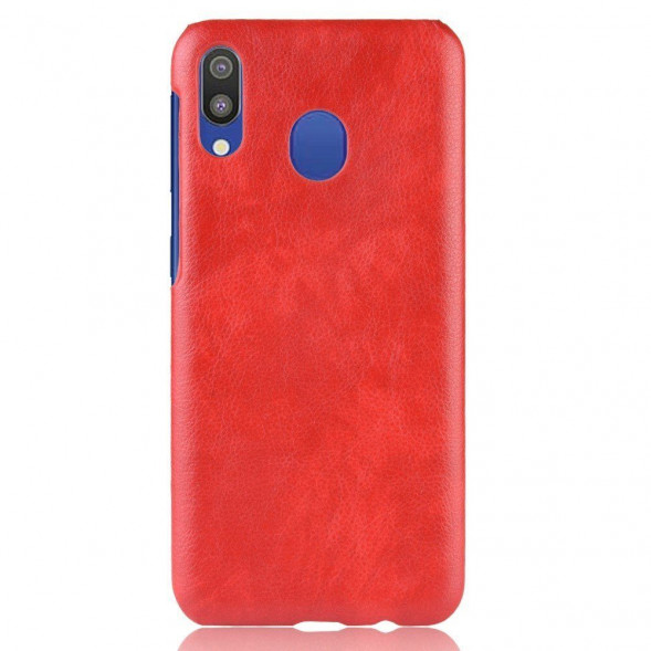 Кожаный чехол Litchi Texture для Samsung Galaxy M20 (красный)