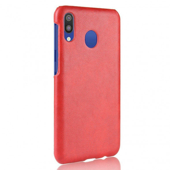 Кожаный чехол Litchi Texture для Samsung Galaxy M20 (красный)