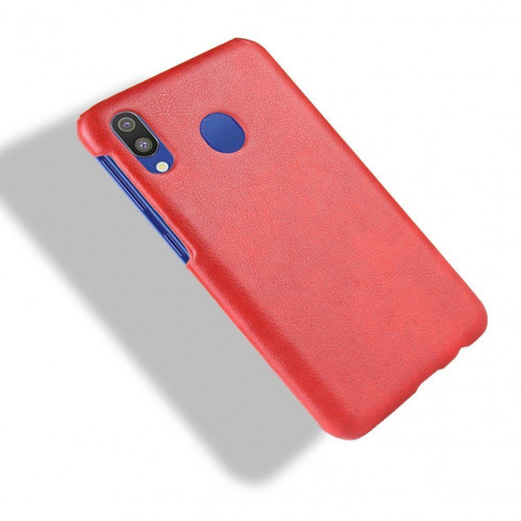 Кожаный чехол Litchi Texture для Samsung Galaxy M20 (красный)