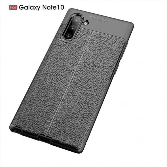 Чехол Litchi Grain для Samsung Galaxy Note 10 N970 (черный)