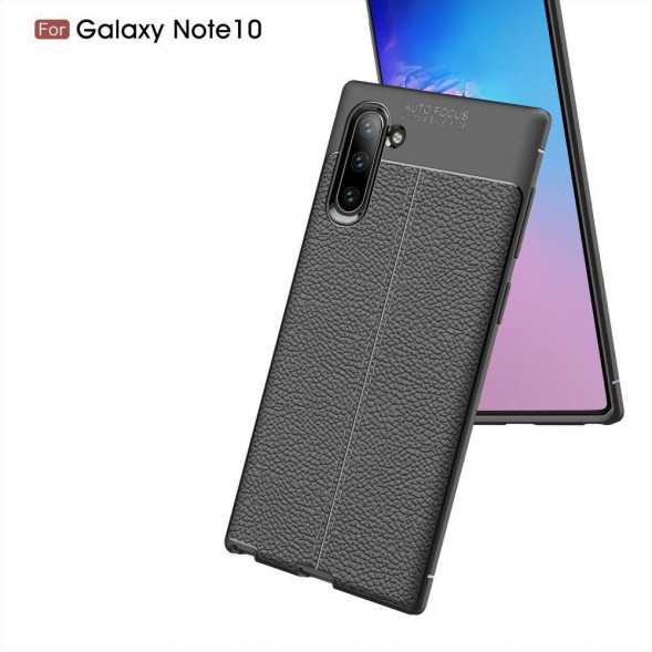 Чехол Litchi Grain для Samsung Galaxy Note 10 N970 (черный)