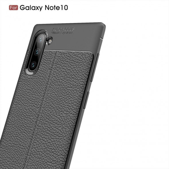 Чехол Litchi Grain для Samsung Galaxy Note 10 N970 (черный)