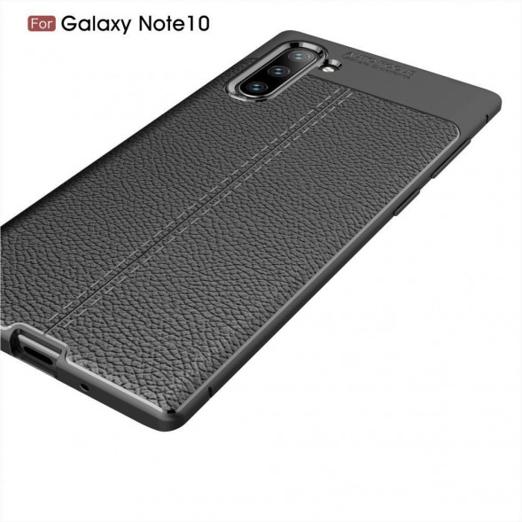 Чехол Litchi Grain для Samsung Galaxy Note 10 N970 (черный)