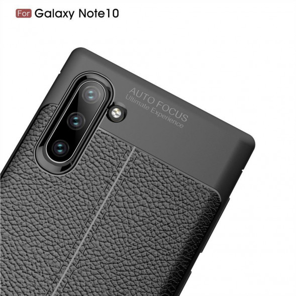 Чехол Litchi Grain для Samsung Galaxy Note 10 N970 (черный)
