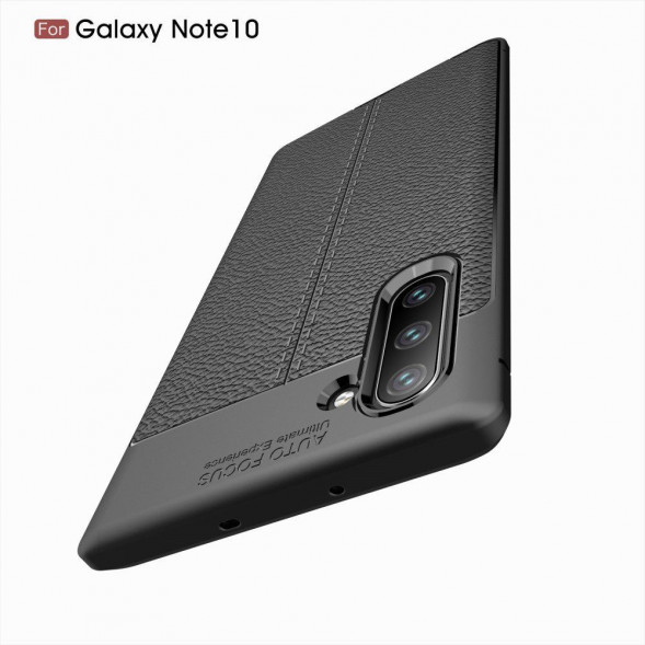 Чехол Litchi Grain для Samsung Galaxy Note 10 N970 (черный)
