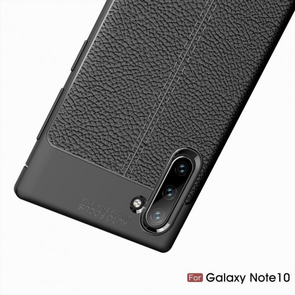 Чехол Litchi Grain для Samsung Galaxy Note 10 N970 (черный)