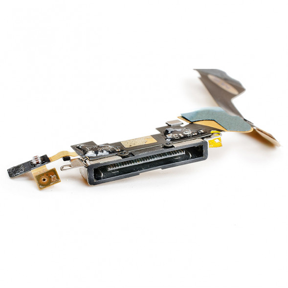 Шлейф с разъёмом зарядки и микрофоном для Apple iPhone 4 (Черный)