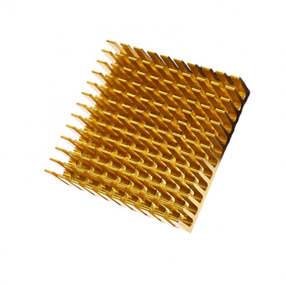 Алюминиевый радиатор охлаждения микросхем IC 28x28x15mm (Золотистый)