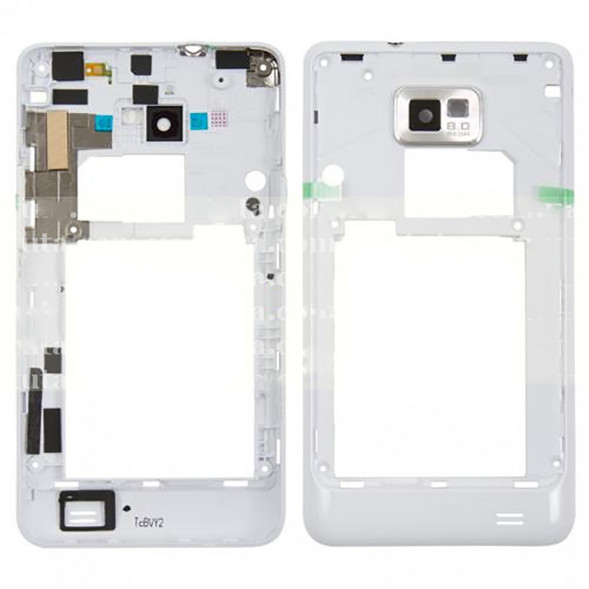 Средняя часть Samsung Galaxy S2 i9100 со стеклом камеры (Белый)