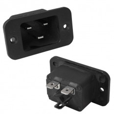 AC-032 Разъем питания (вилка панельная 3-х полюсная) с фланцами