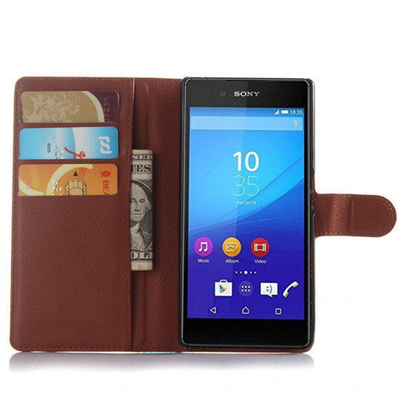 Чехол книжка для Sony Xperia Z5, Z5 Dual (коричневый)