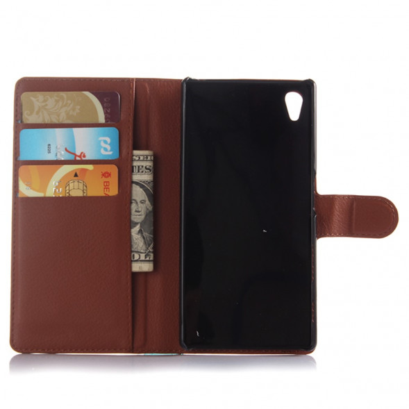 Чехол книжка для Sony Xperia Z5, Z5 Dual (коричневый)