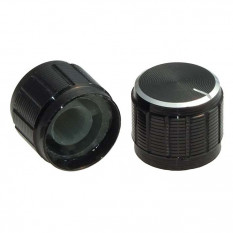 17X13HL Ручка приборная круглая оребренная (черная)