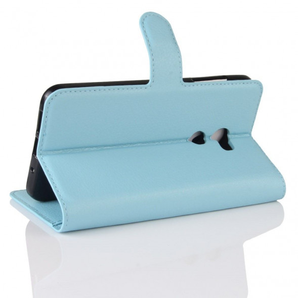 Чехол книжка с визитницей для HTC One X10 (голубой)