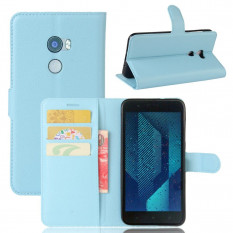 Чехол книжка с визитницей для HTC One X10 (голубой)