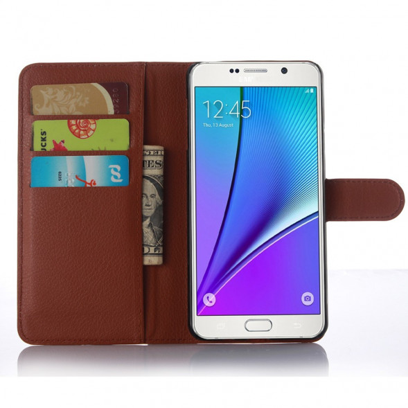 Чехол книжка с визитницей для Samsung Galaxy A5 SM-A510F (коричневый)